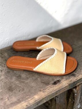 Jack Rogers Women's Scarlett Rattan Slide Sandals Size 8